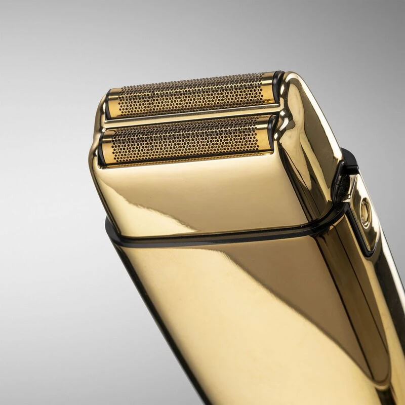 Barzdaskutė Bosch Mobili įkraunama plaukų skutimo mašinėlė BaByliss PRO Double Foil Metal Shaver Gold FXFS2GE, aukso spalvos