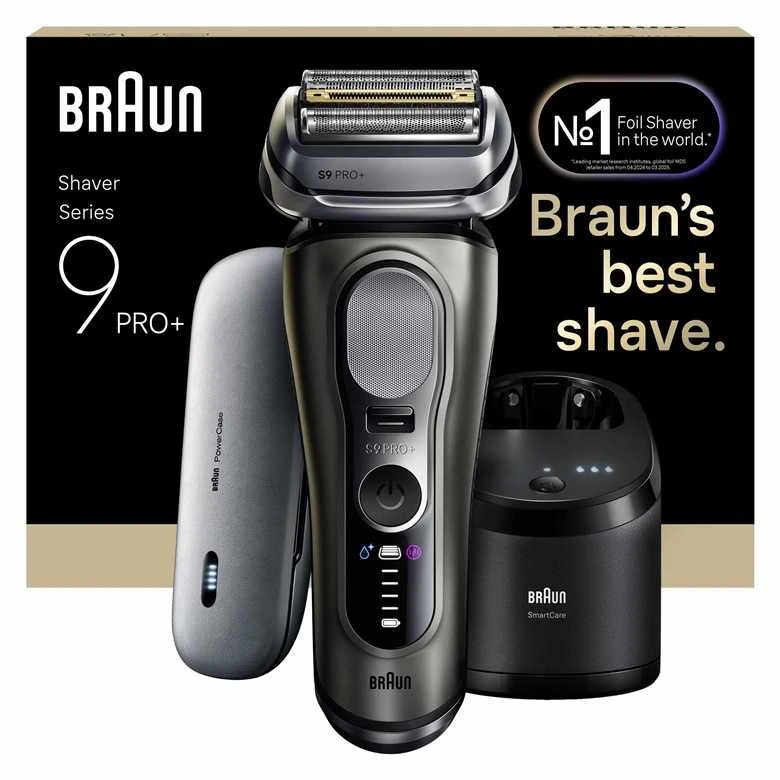 Braun 9675CC Barzdaskutė Series 9 PRO+ Clean&Charge +Power Case / pilkas