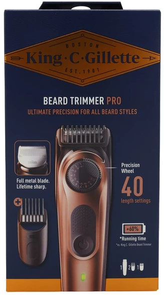 Barzdaskutė Gillette King C. Beard Trimmer Pro elektrischer Barttrimmer