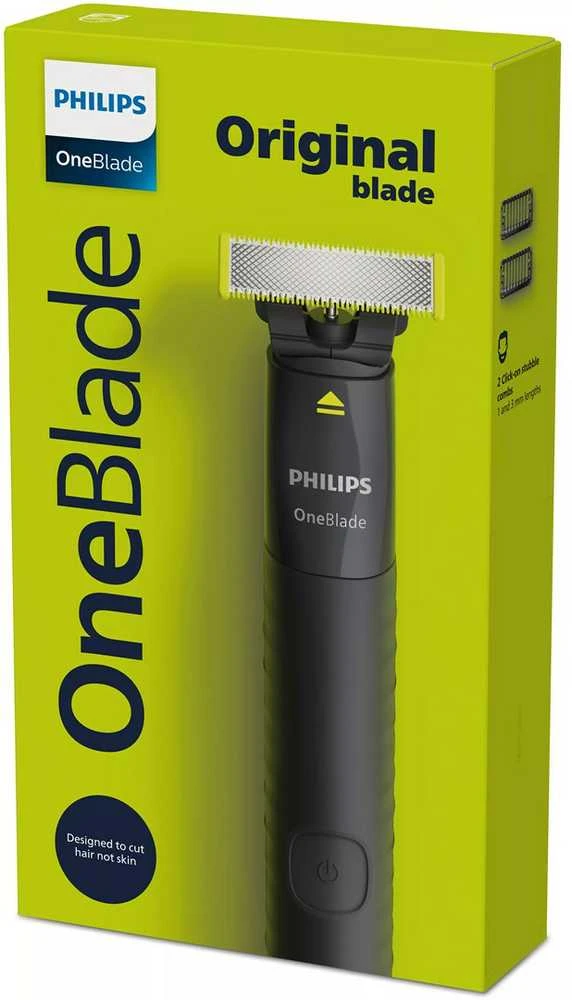 Barzdaskutė „Philips Norelco OneBlade QP1424/10“ vyriškas skustuvas, tinklelio skustuvas, žoliapjovė, anglies spalvos