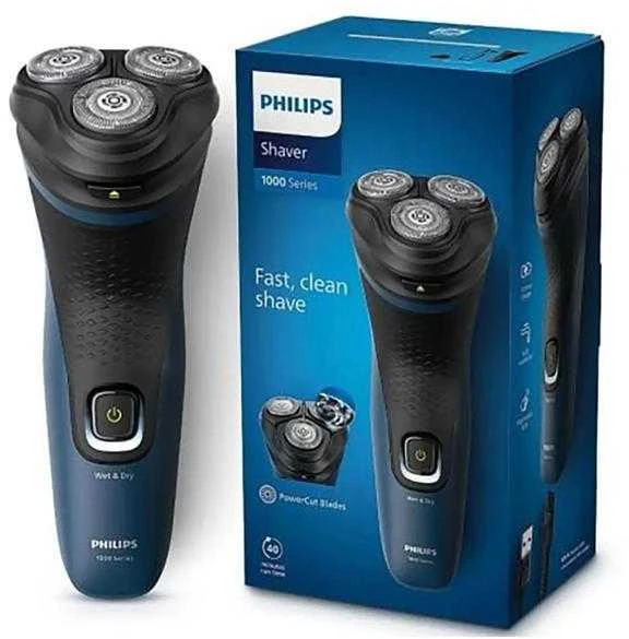 Philips S1151/00 men's shaver Rotation shaver Trimmer Juodas, Mėlyna