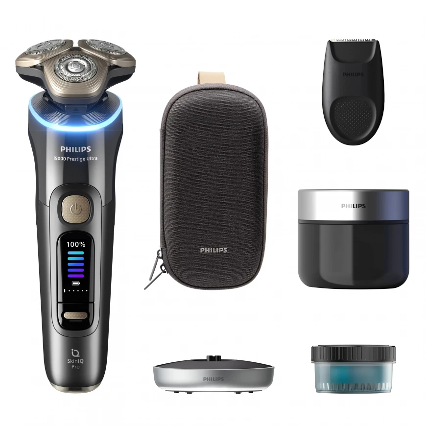„Philips i9000 Prestige Ultra XP9402/31“ elektrinis skustuvas drėgnam ir sausam skutimui su „SkinIQ Pro“