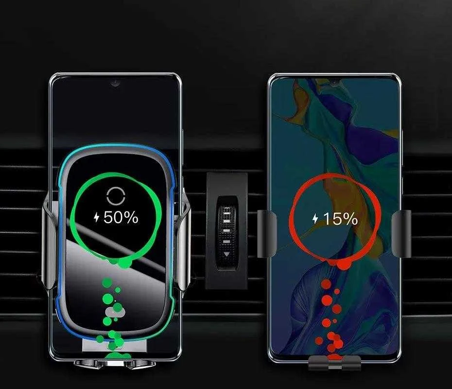 Baseus Light Electric Automobilinis laikiklis su Qi belaidžiu įkrovimu - Juodas
