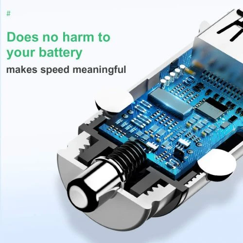 Baseus Square automobilinis įkroviklis 2xUSB QC3.0 5A 30W - Juodas
