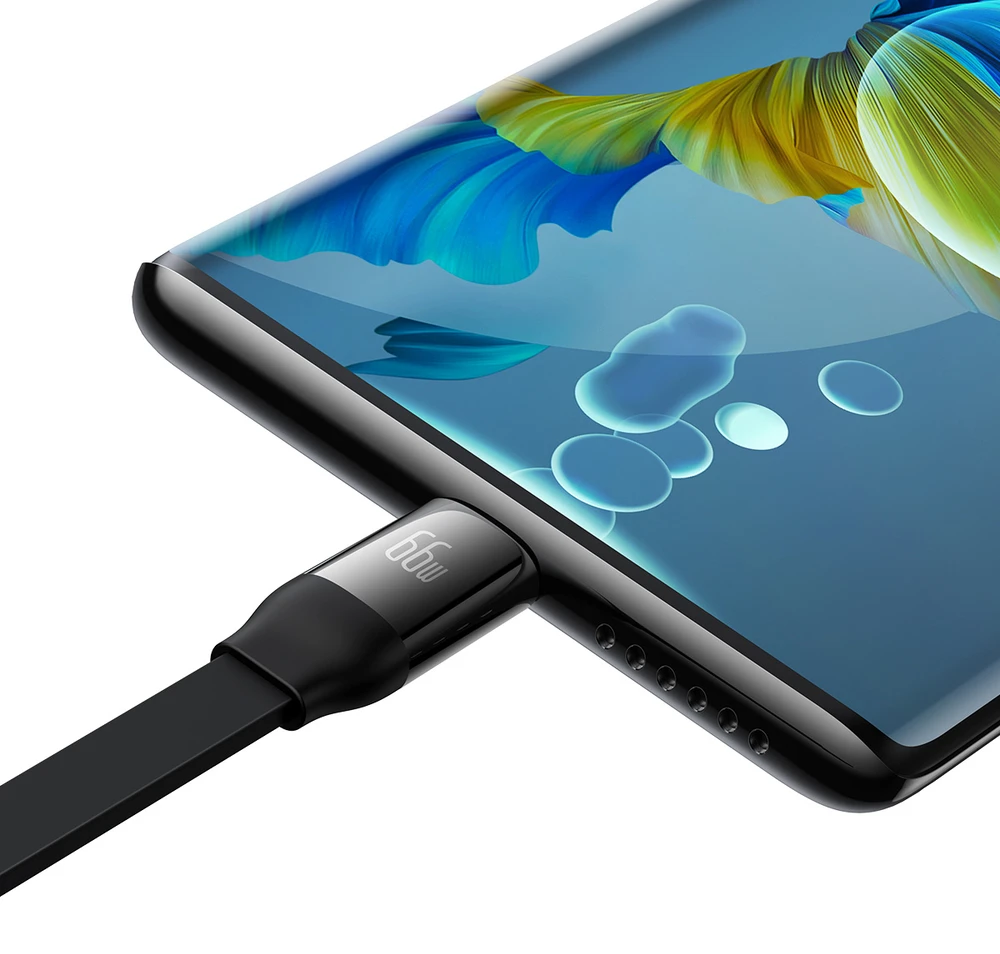 Baseus Bright Mirror 3 USB 3-in-1 kabelis skirtas micro USB USB-C Lightning 66W 2A 1,1m – Juodas