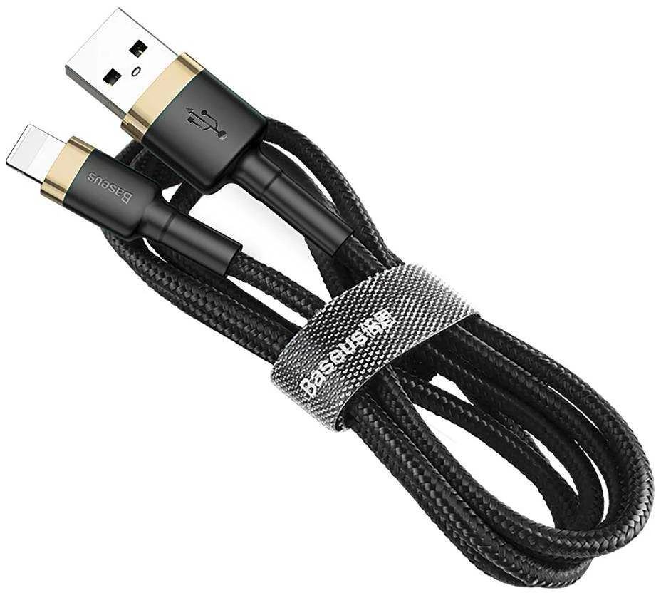Baseus Cafule Lightning kabelis 2.4A 1m - Auksinis / Juodas