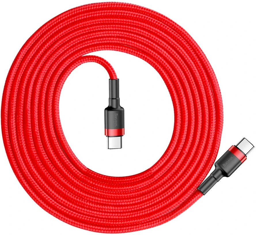 Dėklas Baseus Cafule kabelis USB-C PD 2.0 QC 3.0 60W 2m - Raudonas
