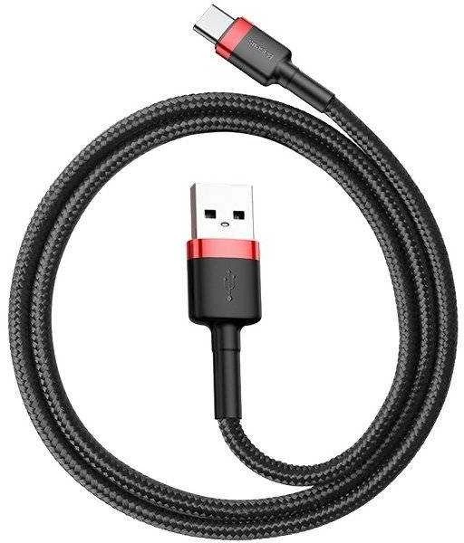 Baseus Cafule USB-C kabelius 2A 3m - Juodas / Raudonas