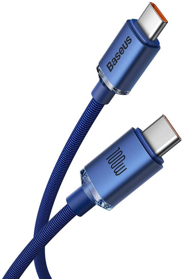 Baseus Crystal Shine kabelis USB-C - USB-C 100W 2m mėlynas