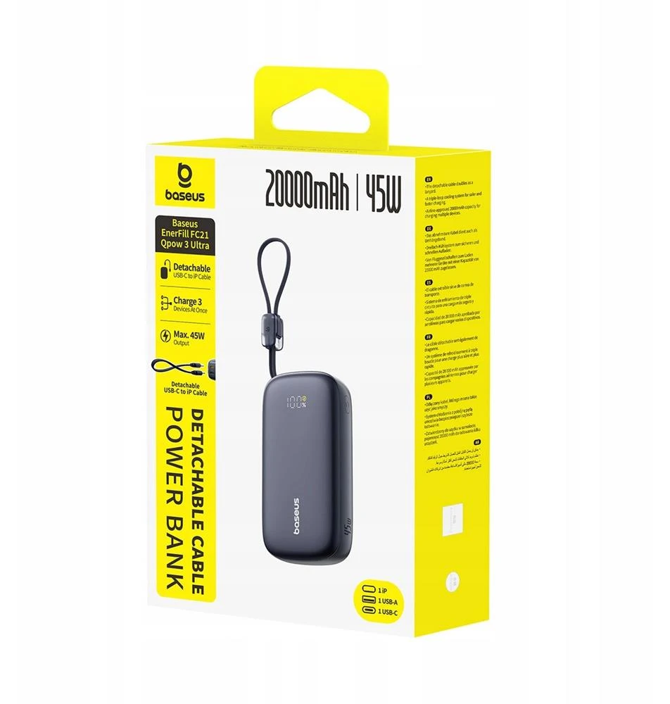 Baseus EnerFill FC21 Qpow 3 Ultra 20000 mAh 22.5W juoda