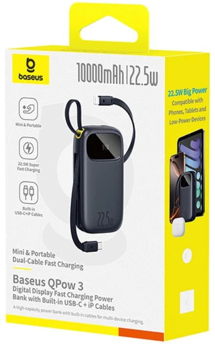 Baseus EnerFill FC31 10000 mAh USB-C Lightning 22.5W juodas