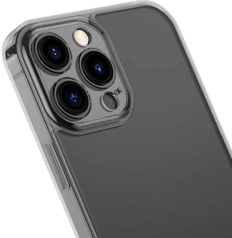 „Baseus“ matinio stiklo dėklas, skirtas „Apple iPhone 13 Pro“, kietas dėklas su gelio rėmeliu, juodos spalvos (ARWS000401)