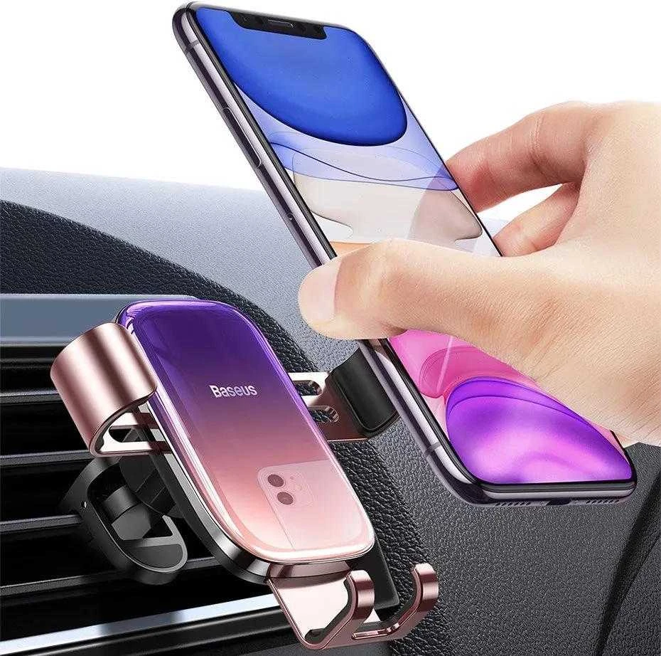 Baseus Glaze Gravity automobilinis telefono laikiklis į groteles - Juodas