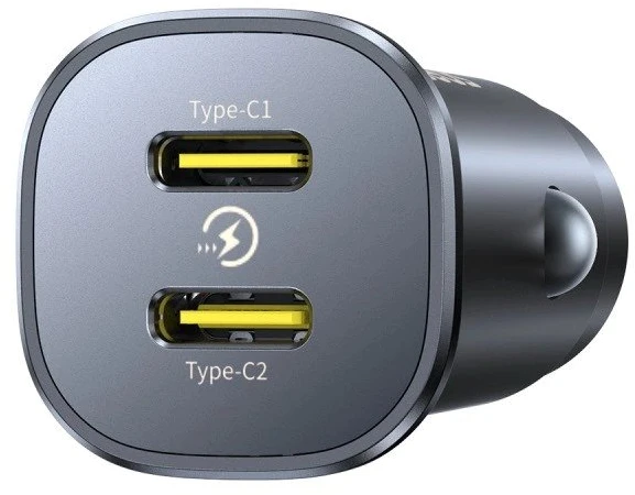 Baseus GoTrip automobilio įkroviklis 2x USB-C 30W Cosmic Juodas