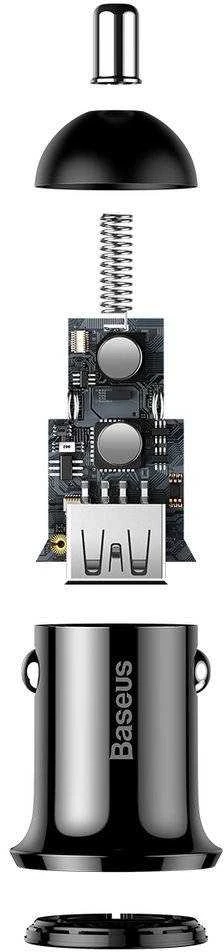 Automobilinis įkroviklis Baseus Grain Pro 2x USB 4.8A - Juodas