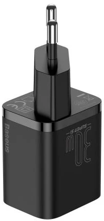 Baseus Sieninis įkroviklis Super Si 30W USB-C QC3.0 PD, juodas