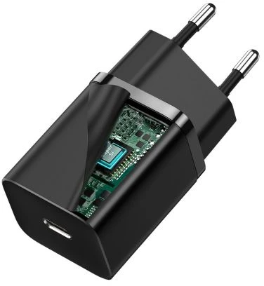 Baseus Sieninis įkroviklis Super Si 30W USB-C QC3.0 PD, juodas