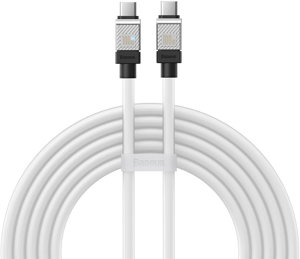 USB-C laidas su USB-C Baseus CoolPlay 100W 2m (baltas)