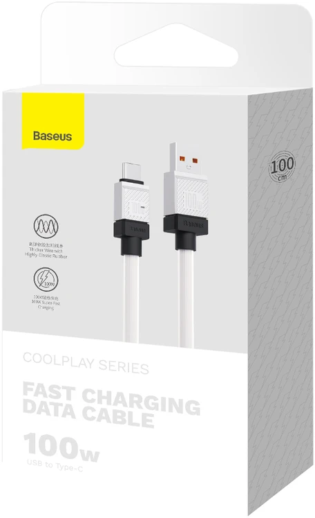 USB laidas per USB-C Baseus CoolPlay 100W 1m (baltas)