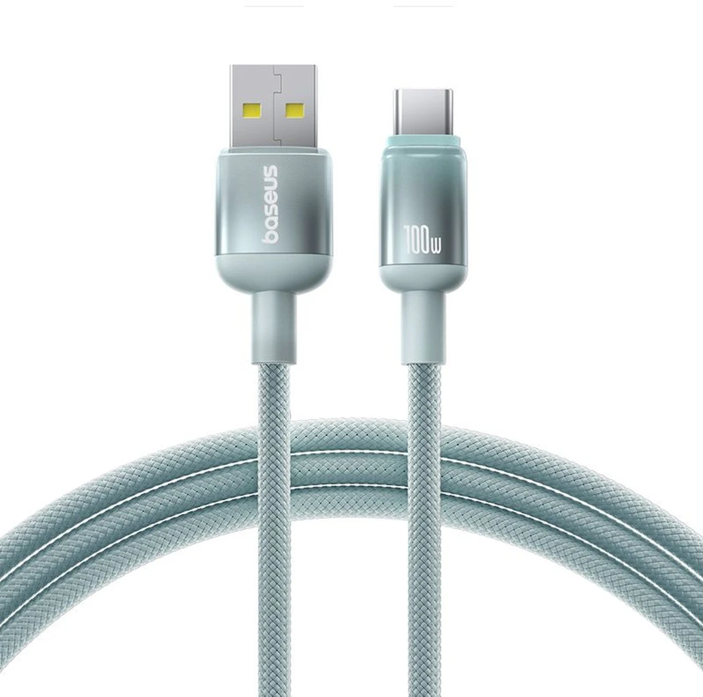 Baseus laidas Discolor USB – USB-C 100W 1m mėlynas-žalias