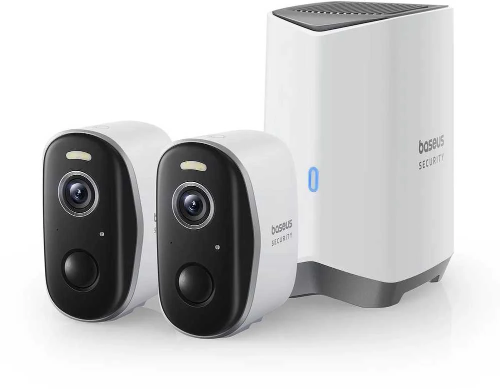 Baseus N1 2K lauko kamerų rinkinys iš 2 (baltas)