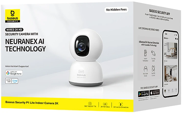 Baseus P1 Lite 2K vidaus kamera (balta)