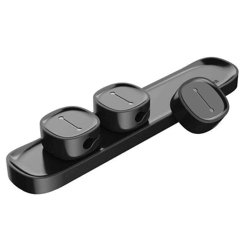 Kabelių laikiklis klijuojamas su magnetiniais 3 kabelių adapteriais juodas BASEUS