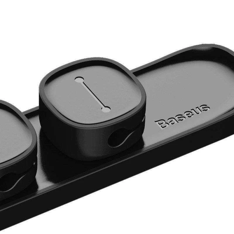 Kabelių laikiklis klijuojamas su magnetiniais 3 kabelių adapteriais juodas BASEUS