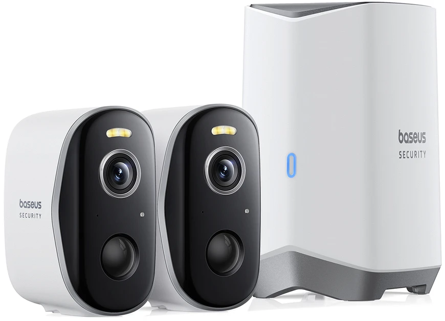 Baseus N1 Plus 2K lauko kamerų rinkinys (baltas)