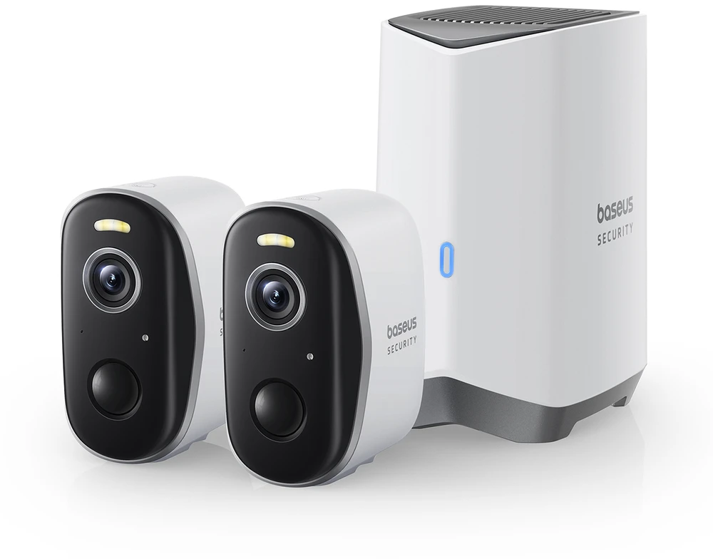 Baseus N1 Plus 2K lauko kamerų rinkinys (baltas)