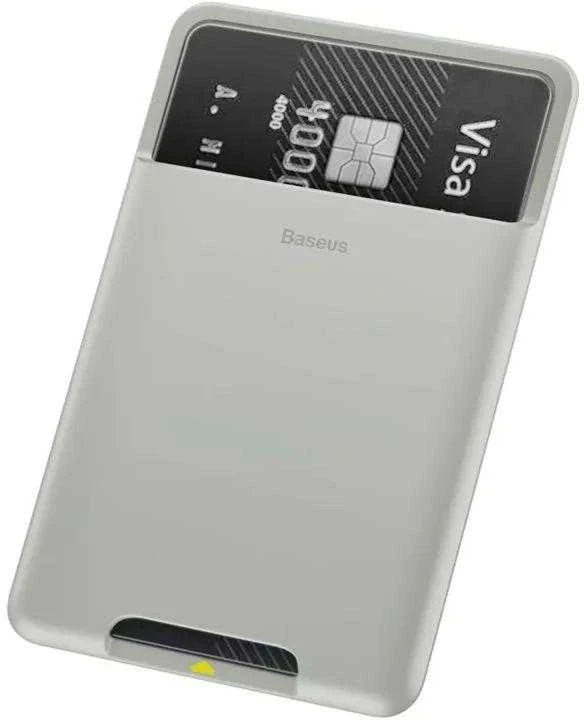 Dėklas BASEUS back stick silicone card bag ACKD-A0G pilkos spalvos