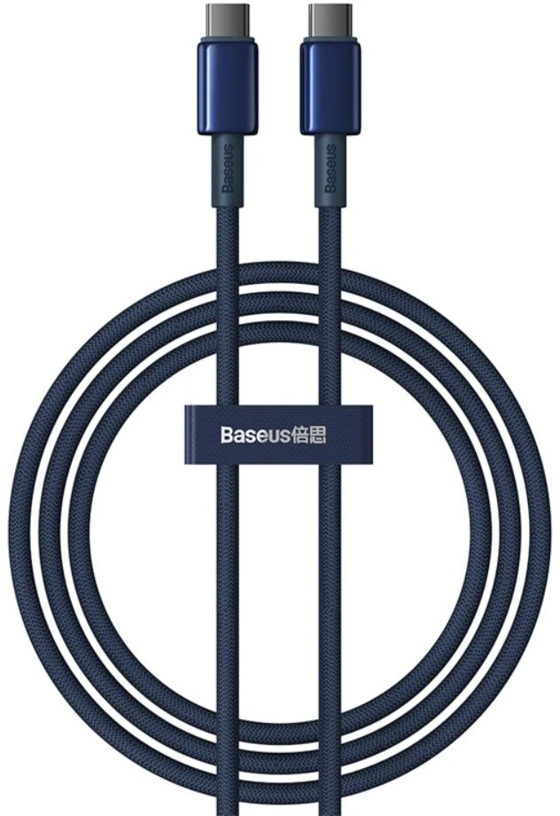 Baseus Tungsten Gold kabelis USB-C - USB-C 100W 2m - Mėlynas