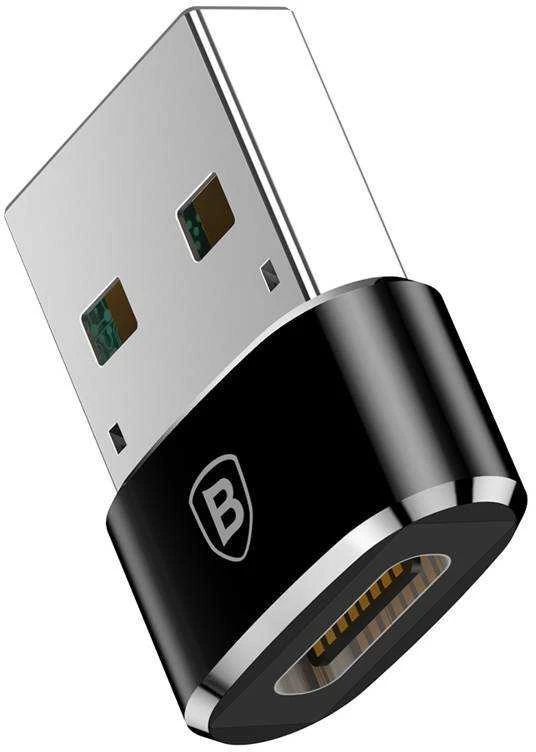 Baseus USB-C – USB-A adapteris 3A – Juodas