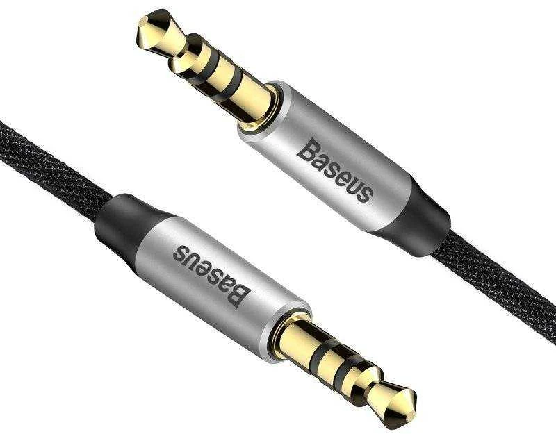 Baseus Yiven 3.5mm AUX kabelis 1m - Juodas / Sidabrinis