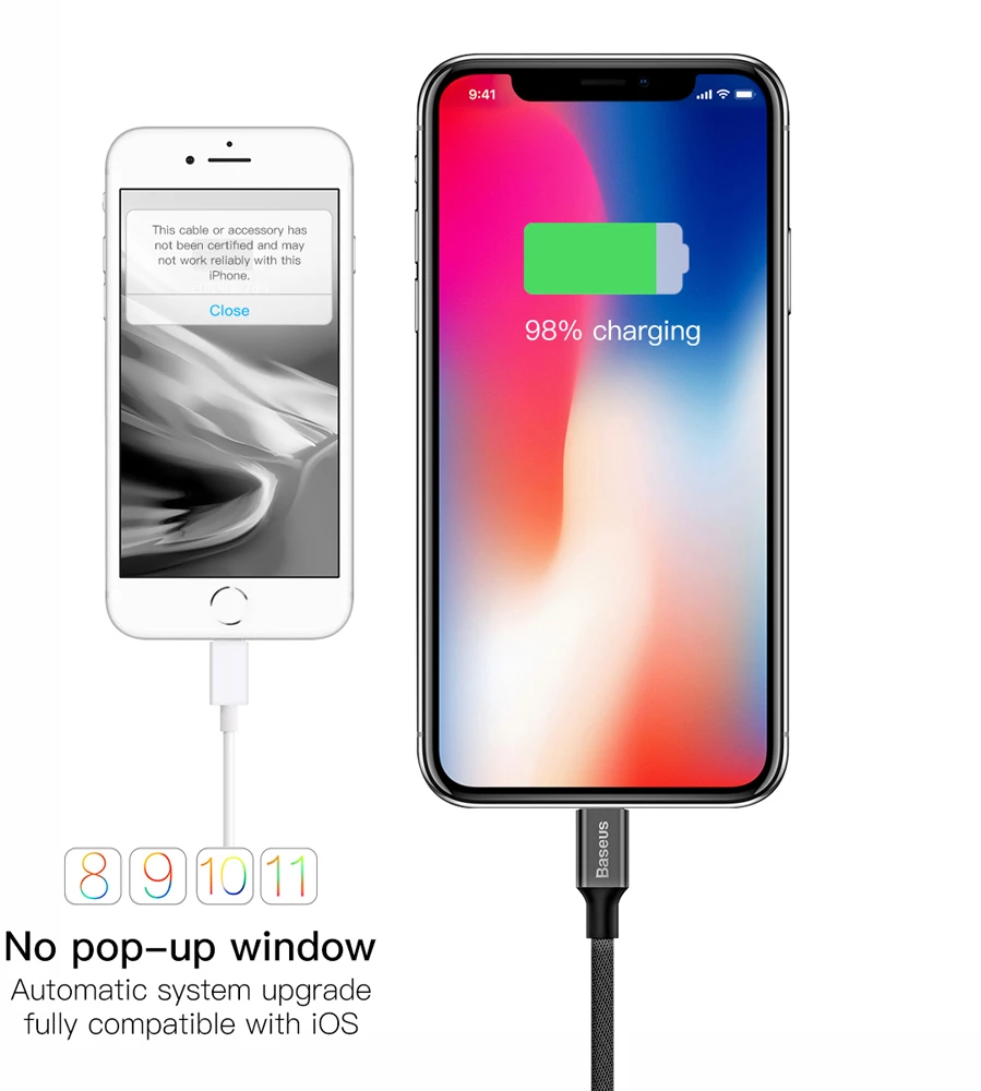 USB kabelis Baseus Yiven USB į Apple Lightning 1.8m juodas CALYW-A01