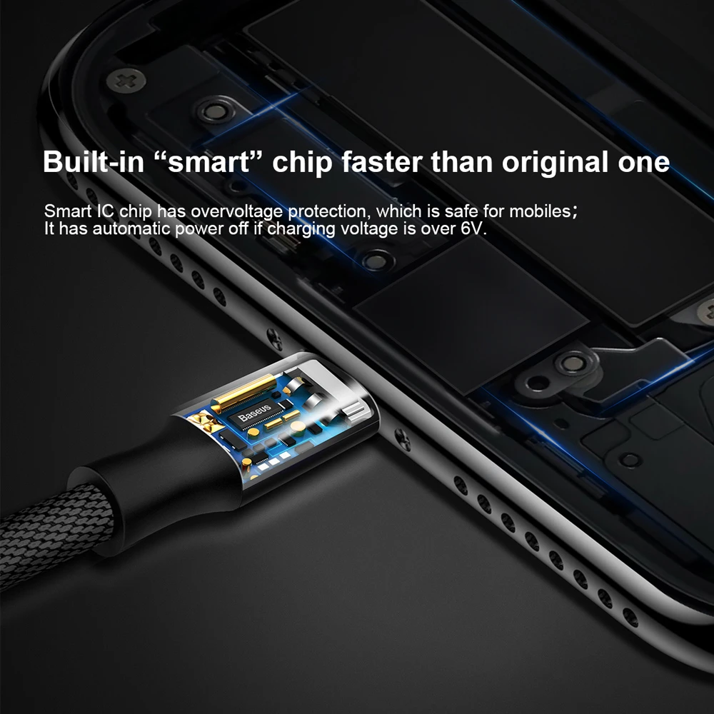 USB kabelis Baseus Yiven USB į Apple Lightning 1.8m juodas CALYW-A01