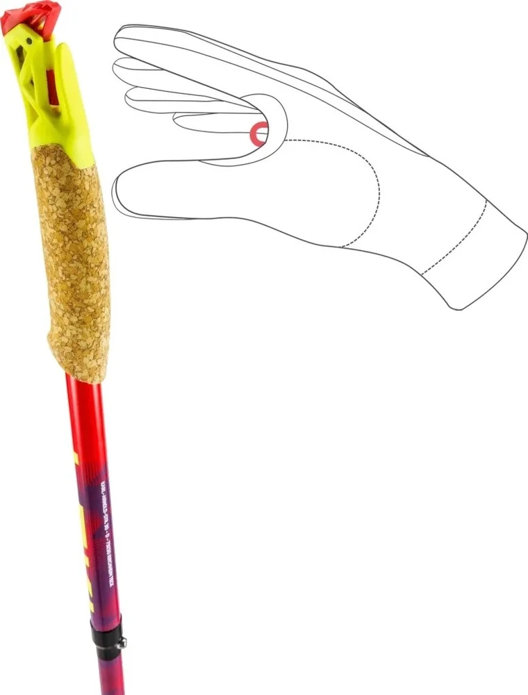 LEKI TRL Ultratrail FX One žygio lazdos, 125 cm, raudonos