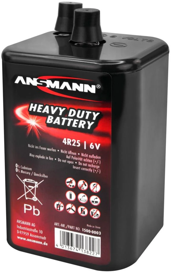 Baterija cinko anglies 4R25 (908G) 6V 9000mAh ANSMANN
