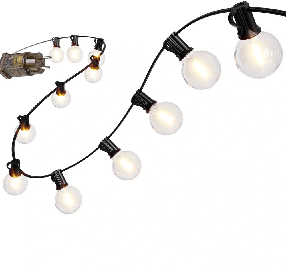 Grandininis pjūklas Bauerkraft Sodo šviesų girlianda 25x LED 15m 9 režimai sodo šviestuvai 9W