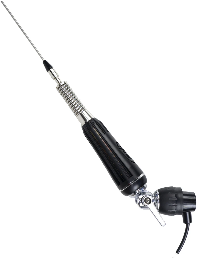 Bax 30 vienetų CB antenos PNI LED 1000 sulankstomos, 80 cm ilgio, su kabeliu ir drugelio tipo tvirtinimu, 26-30 MHz, 300 W, šviečia siuntimo metu