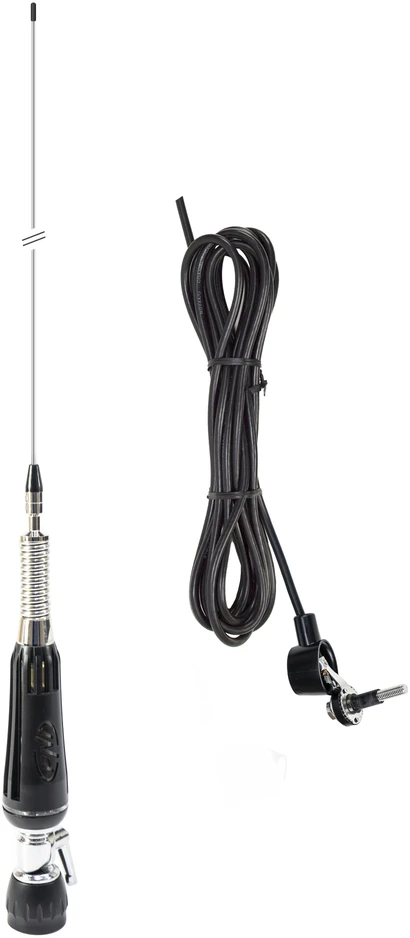 Bax 30 vienetų CB antenos PNI LED 1000 sulankstomos, 80 cm ilgio, su kabeliu ir drugelio tipo tvirtinimu, 26-30 MHz, 300 W, šviečia siuntimo metu