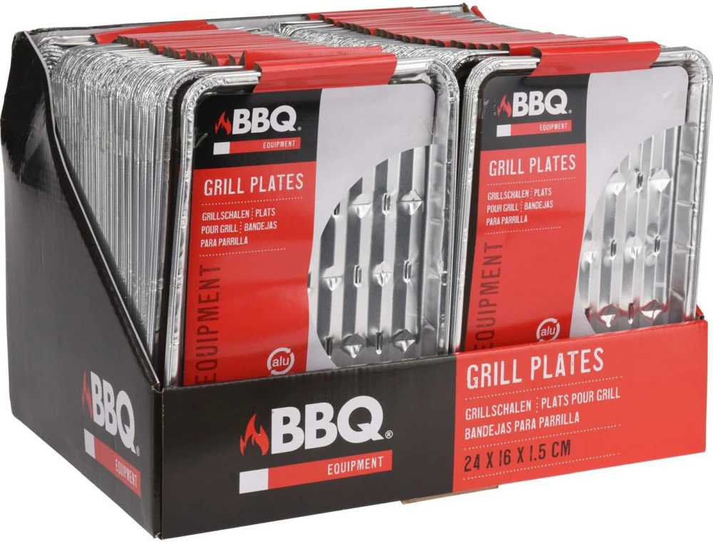 Bbq Line Aliumininės grilio padėklai 24x16 cm 4 vnt