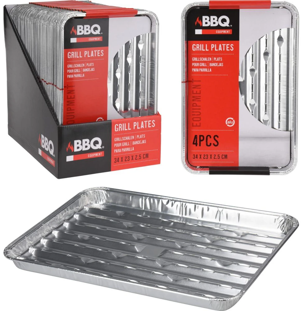 Bbq Line Aliumininės grilio padėklos 34x23cm, 4 vnt