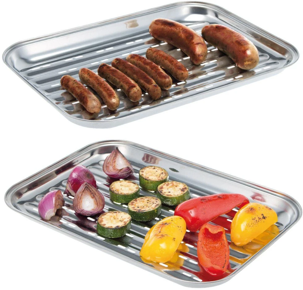 BBQ Plokštė, skarda, grilio padėklas, grilio grotelės, perforuotos grotelės, plieninės grotelės