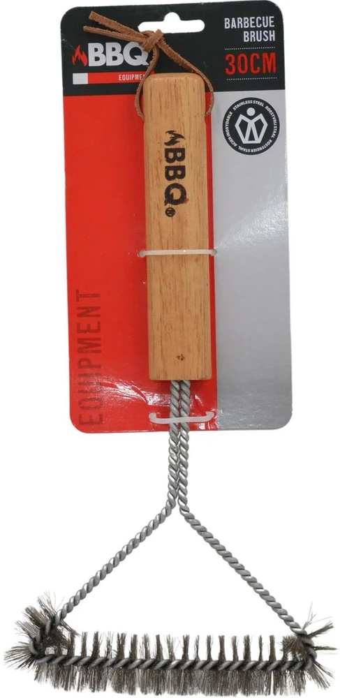 Bbq Line šepečių šepečiai grotelių 30x14 cm su medine rankena
