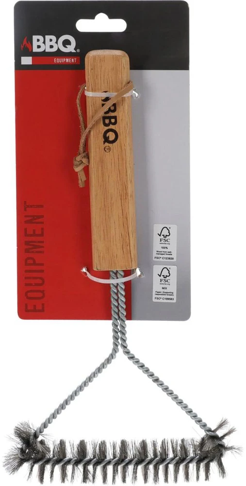 Bbq Line šepečių šepečiai grotelių 30x14 cm su medine rankena