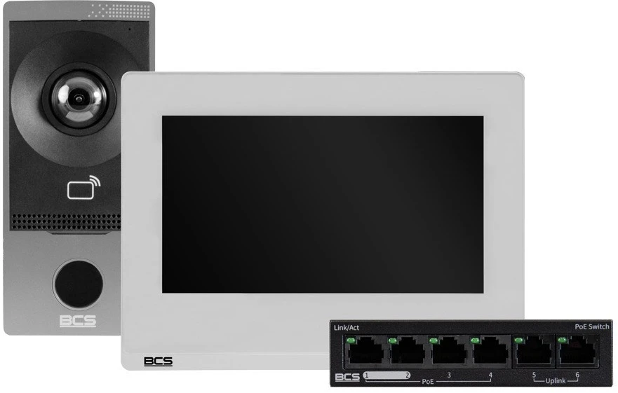 Bcs Point BCS BCS-P-VIS02 vaizdo telefonspynės sistema 2 MP 17,8 cm (7″) Balta