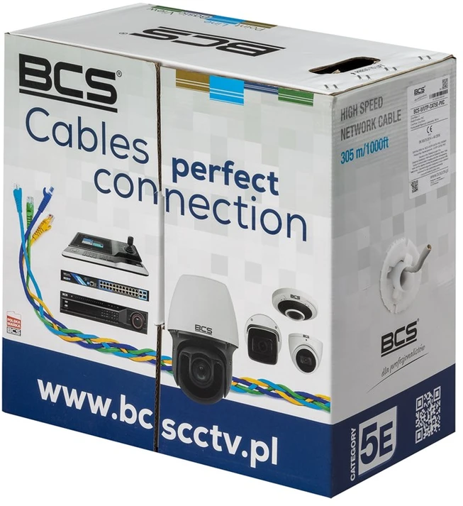 BCS BCS-U/UTP-CAT5E-PVC tinklo kabelis Pilka 305 m U/UTP (UTP) Turas