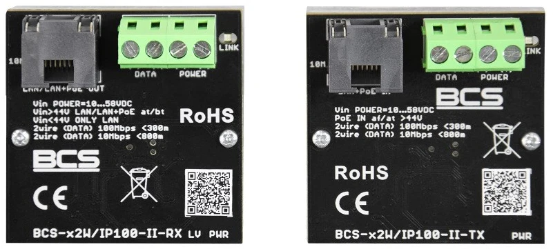 BCS BCS-X2W/IP100-II tinklo medijos keitiklis 100 Mbit/ai Juoda