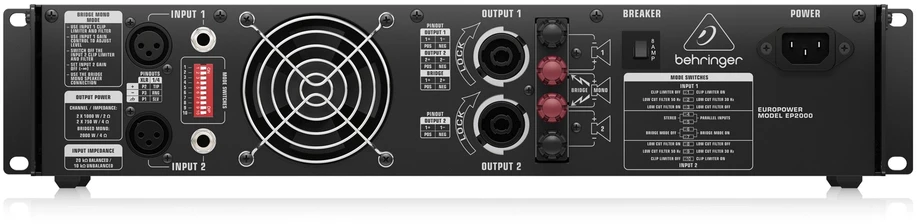 Behringer EP2000 garso stiprintuvas Pasirodymai / scena Juoda
